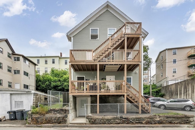 7 S Harlem St, Worcester, MA 01610 - rear view of house featuring stairs and a deck