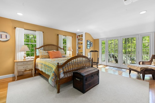 63 Claypit Hill Rd, Wayland, MA 01778 - bedroom featuring access to exterior, wood finished floors, recessed lighting, and baseboards
