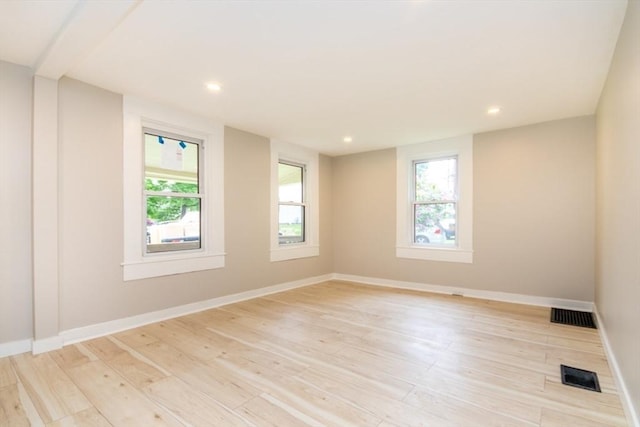 67 Thatcher St, Brockton, MA 02302 - empty room with recessed lighting, light wood-style floors, and baseboards