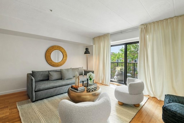 135 Pleasant St Unit 403, Brookline, MA 02446 - living area with hardwood / wood-style floors and baseboards