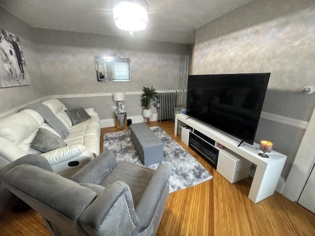 59-61 Waite St, Malden, MA 02148 - living room featuring wood finished floors and radiator heating unit