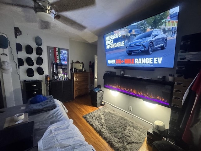 59-61 Waite St, Malden, MA 02148 - home theater with wood finished floors and ceiling fan