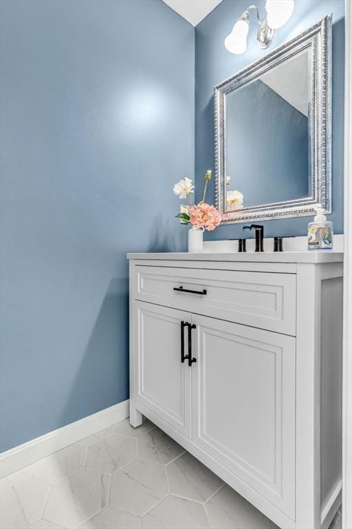 4 Kattail Rd, Hudson, MA 01749 - bathroom featuring vanity and marble finish floors