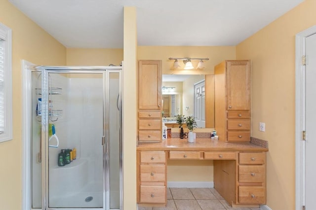 16 Preserve Way, Sturbridge, MA 01566 - full bath with a shower stall, vanity, tile patterned flooring, and baseboards