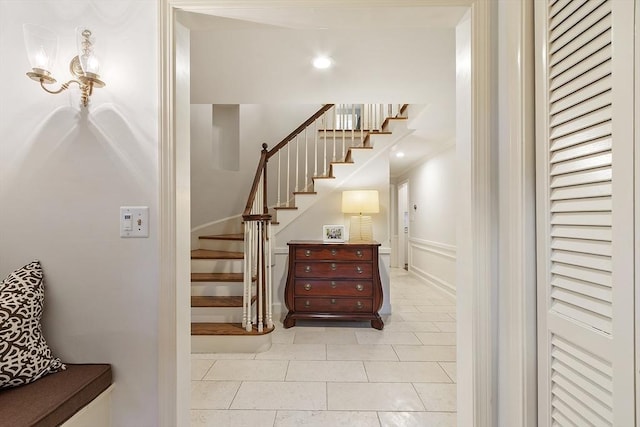22 High St, Southborough, MA 01772 - staircase featuring tile patterned floors