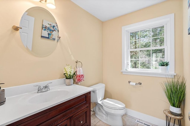 29 Regatta Dr, Attleboro, MA 02703 - bathroom with vanity, baseboards, tile patterned flooring, toilet, and visible vents
