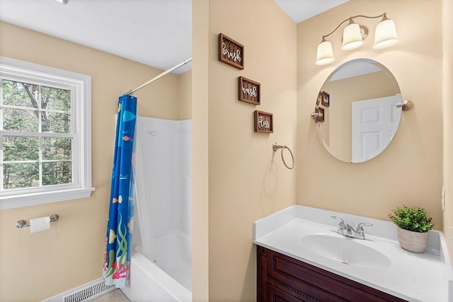 29 Regatta Dr, Attleboro, MA 02703 - bathroom featuring visible vents, a shower with shower curtain, and vanity