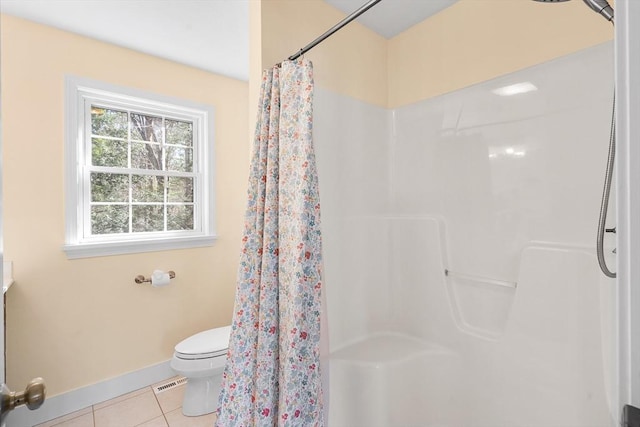 29 Regatta Dr, Attleboro, MA 02703 - bathroom featuring toilet, tile patterned floors, curtained shower, and baseboards