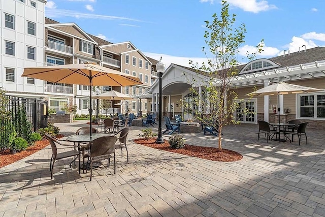 view of patio / terrace with fence and outdoor dining space