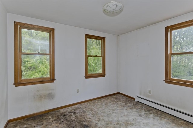 245 State Rd, Phillipston, MA 01331 - unfurnished room with a baseboard radiator, plenty of natural light, and carpet floors