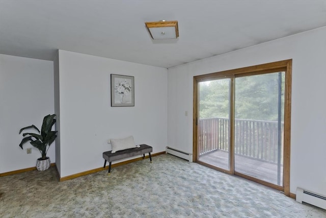 245 State Rd, Phillipston, MA 01331 - living area featuring a baseboard heating unit and carpet floors