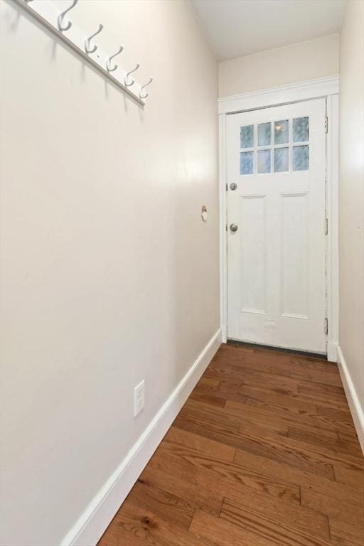 127-129 Franklin St, Malden, MA 02148 - doorway to outside with baseboards and wood finished floors