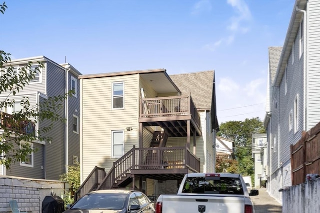 127-129 Franklin St, Malden, MA 02148 - rear view of property with stairway