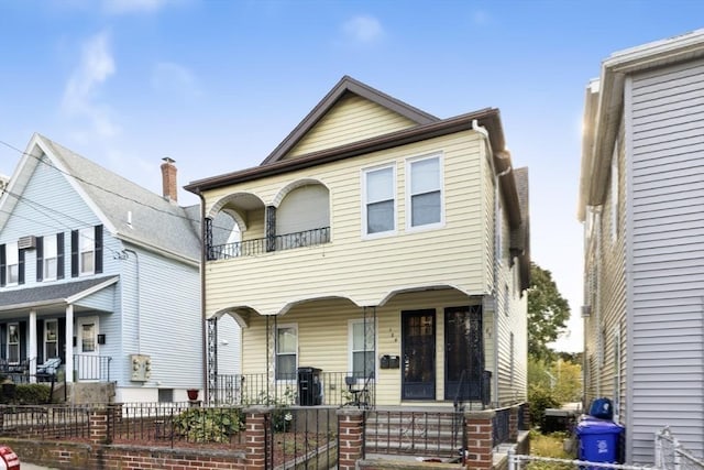 127-129 Franklin St, Malden, MA 02148 - view of property with covered porch and a fenced front yard