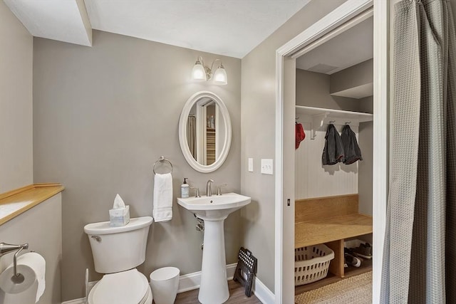 5 Holly Ter, Worcester, MA 01607 - bathroom with toilet and wood finished floors