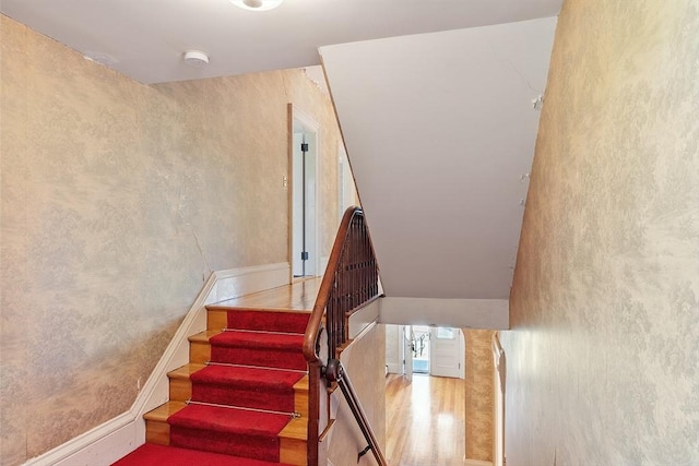 267 Pearl Hill Rd, Fitchburg, MA 01420 - staircase featuring baseboards and wood finished floors