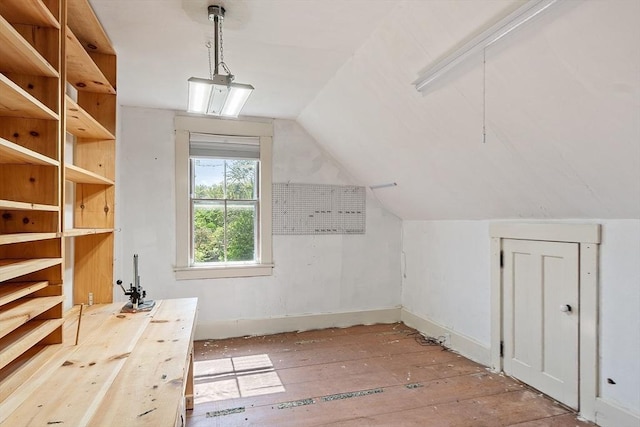 267 Pearl Hill Rd, Fitchburg, MA 01420 - bonus room featuring vaulted ceiling, hardwood / wood-style floors, and baseboards