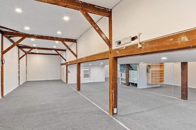 267 Pearl Hill Rd, Fitchburg, MA 01420 - basement featuring recessed lighting, carpet, and baseboards