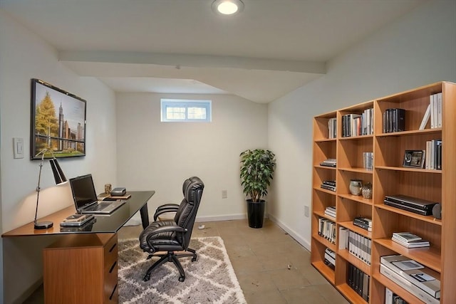 30 Royal St, Randolph, MA 02368 - office area featuring baseboards and light tile patterned floors
