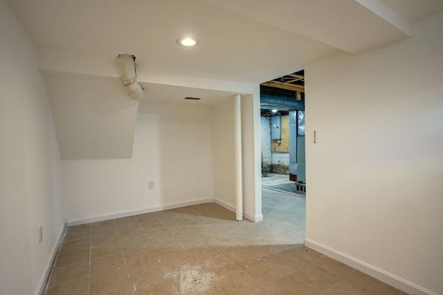 30 Royal St, Randolph, MA 02368 - spare room featuring electric panel, recessed lighting, light tile patterned floors, and baseboards