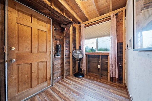 18 Marshfield Ave, Scituate, MA 02066 - corridor featuring wood finished floors and wood walls
