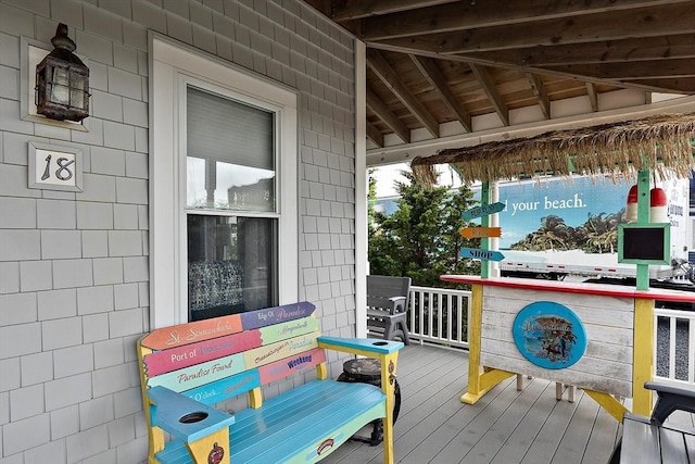 18 Marshfield Ave, Scituate, MA 02066 - wooden deck with covered porch