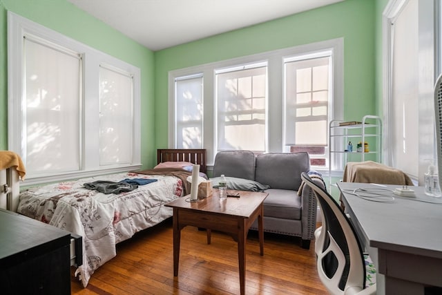 bedroom featuring wood-type flooring