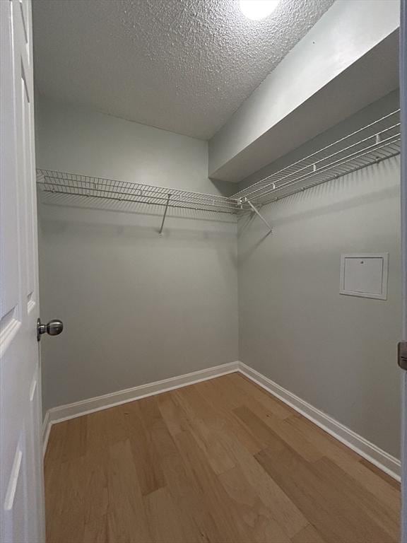 spacious closet with wood finished floors