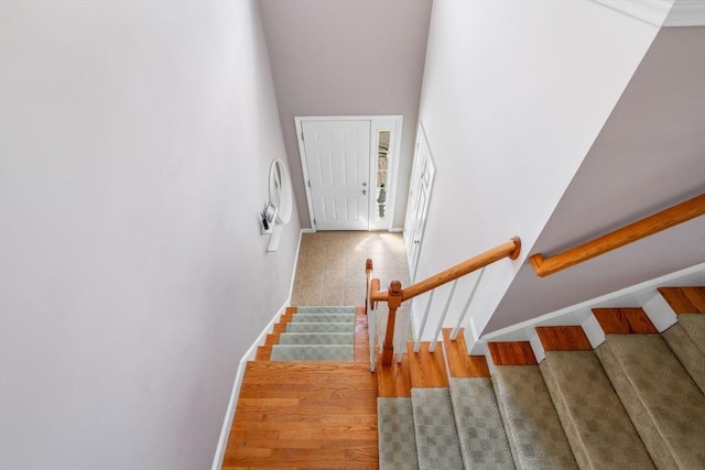 622 Hampton Way Unit 622, Abington, MA 02351 - stairs featuring wood finished floors and baseboards