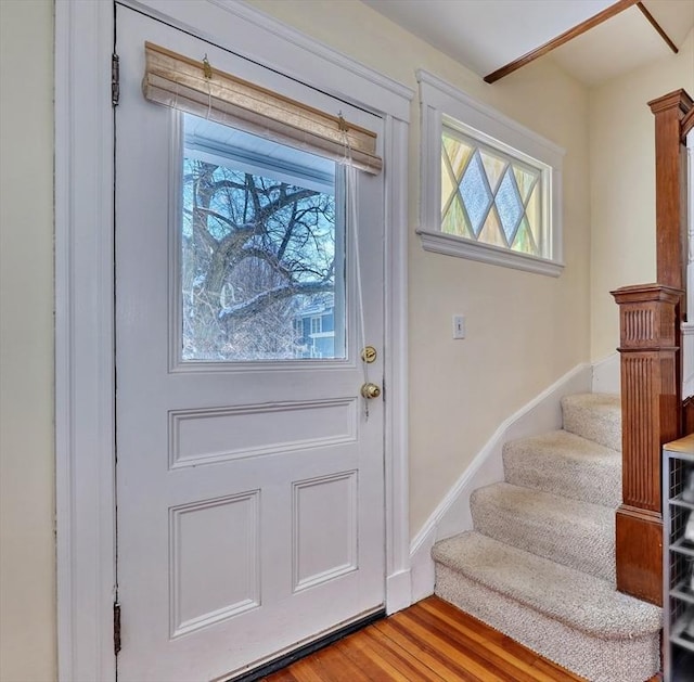 interior space with light hardwood / wood-style floors