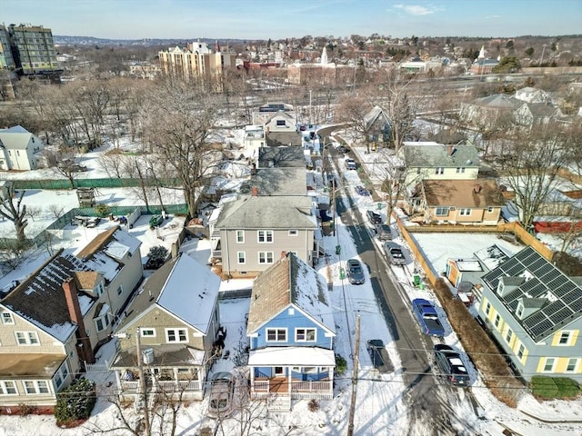 view of snowy aerial view