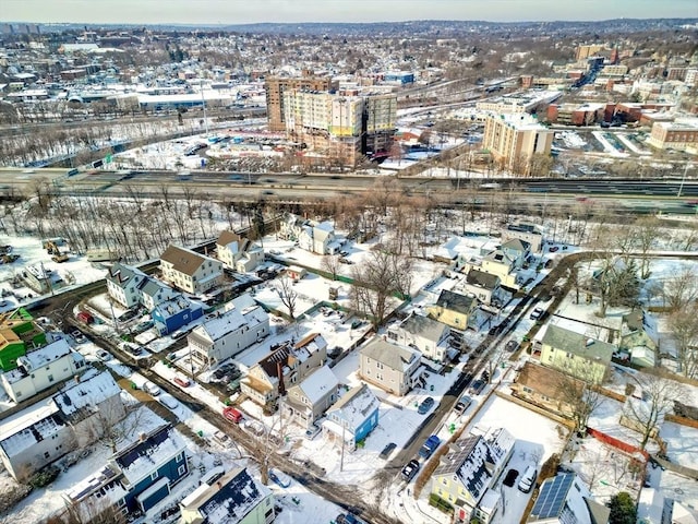 view of snowy aerial view