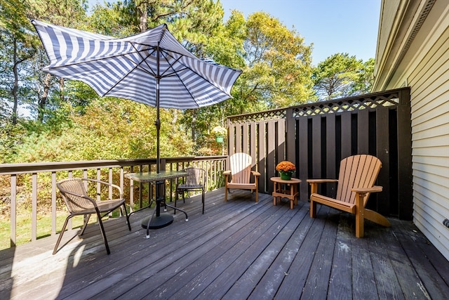 view of wooden deck