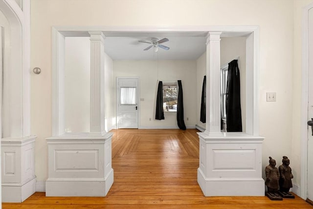 corridor with decorative columns