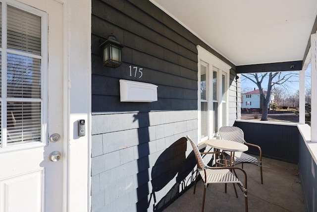 view of patio featuring covered porch