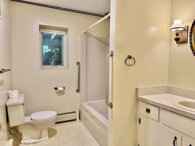 1962 Shelburne Falls Rd, Conway, MA 01341 - full bath with a baseboard radiator, vanity, and shower / washtub combination