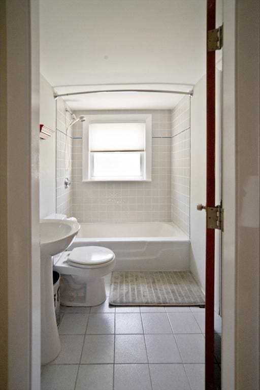 58 Lakeshore Ave, Beverly, MA 01915 - bathroom with tile patterned floors and shower / bath combination