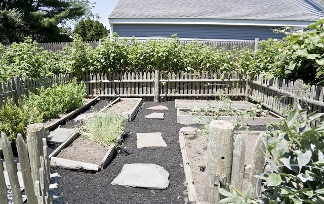 58 Lakeshore Ave, Beverly, MA 01915 - fenced backyard with a vegetable garden
