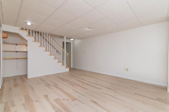13 Laura Ln, Norton, MA 02766 - finished below grade area with wood finished floors, stairs, and a drop ceiling