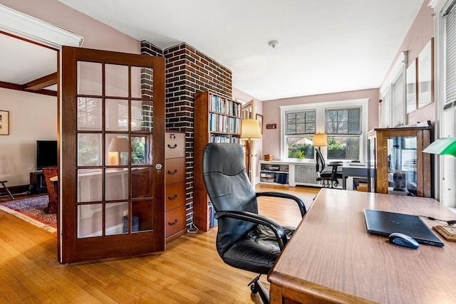 office featuring wood finished floors