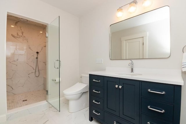 15 Dundee Rd, Quincy, MA 02171 - bathroom with marble look tiles, a marble finish shower, toilet, and vanity