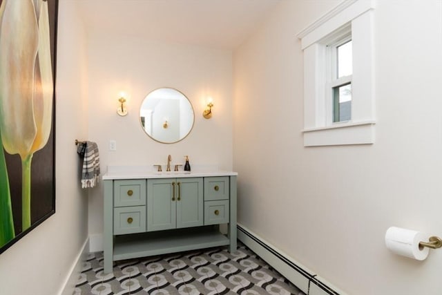 15 Dundee Rd, Quincy, MA 02171 - bathroom featuring vanity, a baseboard radiator, and baseboards