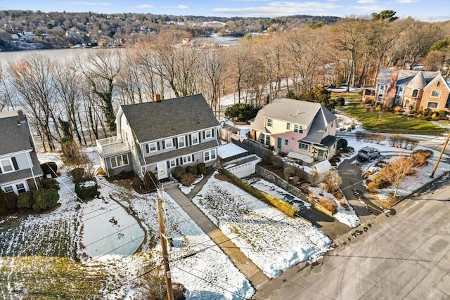 view of snowy aerial view