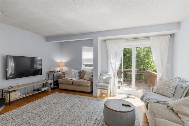 14 Russell Dr Unit 4D, Salem, MA 01970 - living area with a textured ceiling and wood finished floors