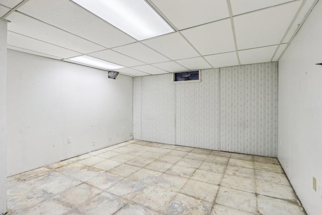 basement with a drop ceiling