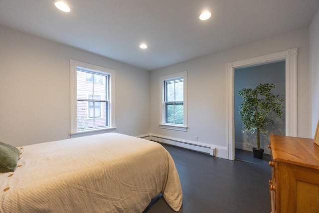 34 Lewis Ave Unit 34, Arlington, MA 02474 - bedroom with a baseboard radiator, recessed lighting, and wood finished floors