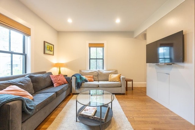 34 Lewis Ave Unit 34, Arlington, MA 02474 - living area with light wood-style flooring and recessed lighting