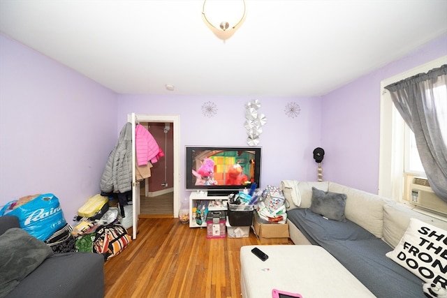 living room with wood-type flooring