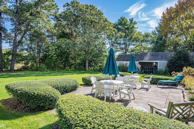 view of yard with a patio area