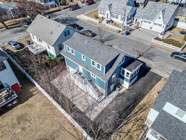 drone / aerial view with a residential view